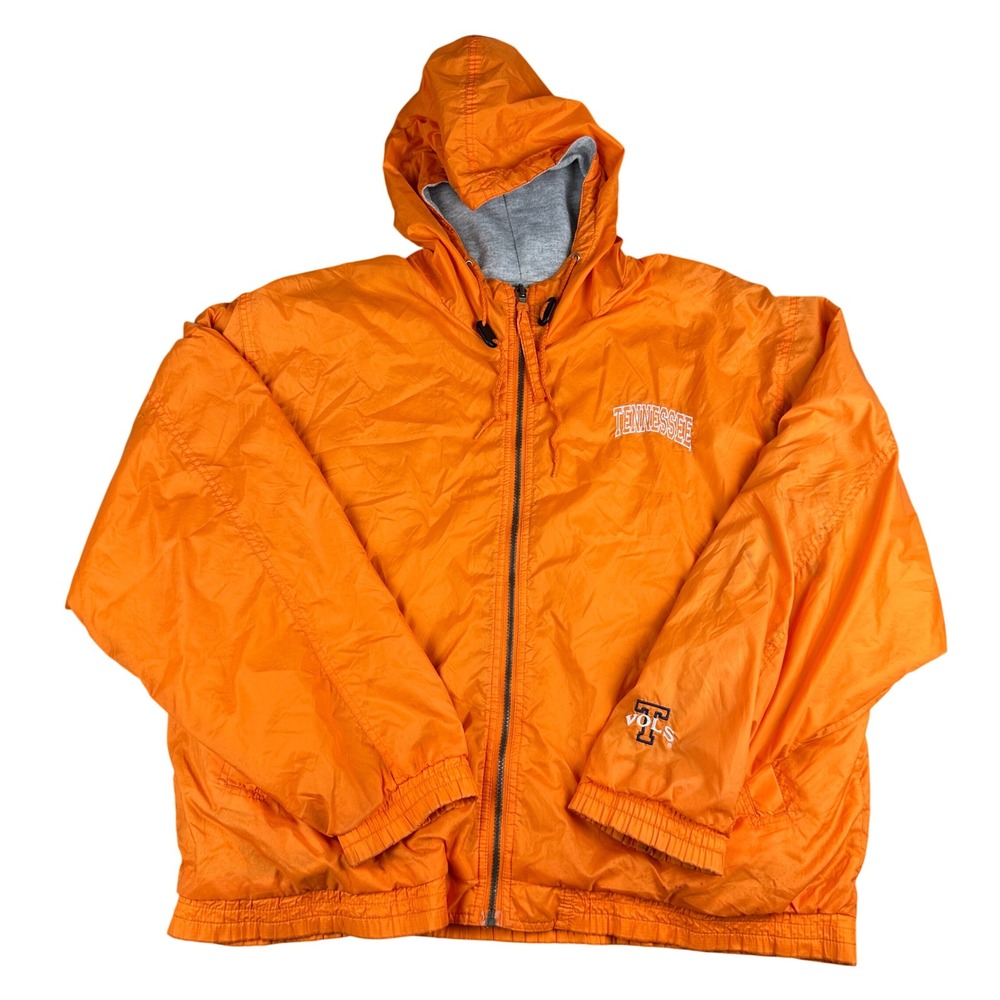 Vintage Tennessee Vols Reversible Hooded Jacket Orange Windbreaker Gray Mens L